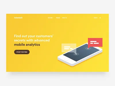Yellow header concept WIP color drawing hero homepage illustration isometric landing ui vector web