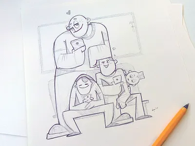 Subway Lovers characterdesign characters drawing handmade ink lovers pen sketch subway