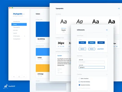 Buckhill web style guide preview buttons checkbox colors document inputs styleguide stylesheet typography ui elements web