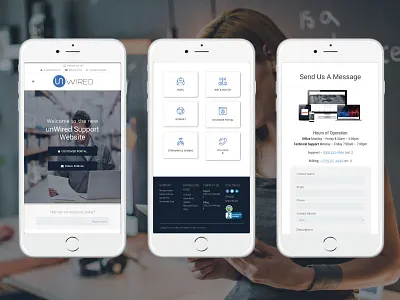 unWired Client Support Website custom icons faq knowledge base responsive design web design wordpress cms