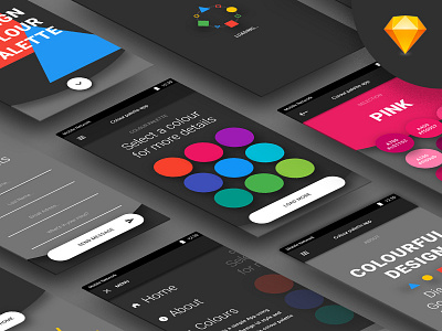 Color Palette App Freebie app design free freebie mobile sketch ui