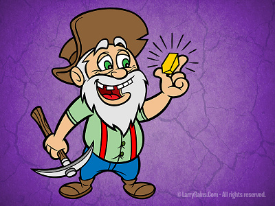 Prospector character design gold illustration prospector