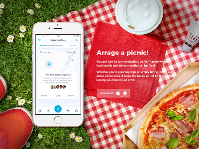 Collage, retouch for a mobile app presentation
