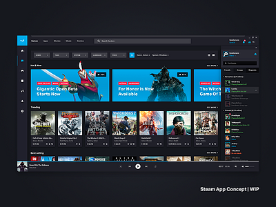 Steam App Redesign [WIP] app application battle games gaming gog origin shop steam steampowered store ui