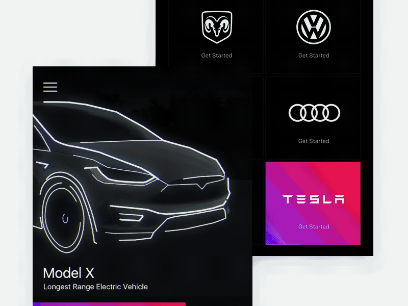 Car configurator animation animation car configurator dealership driver navigation outline settings tesla uber vehicle