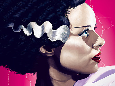 The Bride of Frankenstein digital arts digital painting frankenstein movie poster the bride of frankenstein