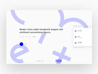 Remix competition concept experience fullscreen interaction music play remix ux web website