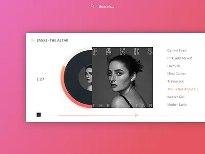 Music player concept album app artist concept ios love music player radio track ui web