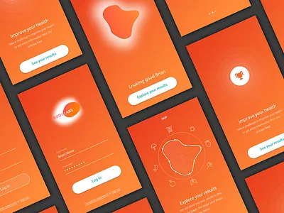 Bodylabs Mobile App app blob data flat health infographic minimal mobile orange
