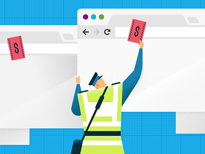 Everything Is Fine attendant data privacy fine gdpr illustration parking enforcement officer security ticket traffic cop