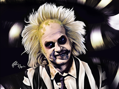 Beetlejuice beetlejuice cinema digital arts digital painting illustration michael keaton movie poster poster tim burton
