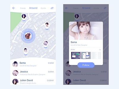 Day 001 - Location Check In app design gui iphone location mobile ui ux ，around ，design ，ui100days