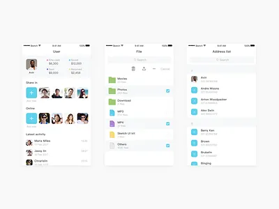 Daily Exercise — Clean style 11 address list file folder ios ui user usercenter