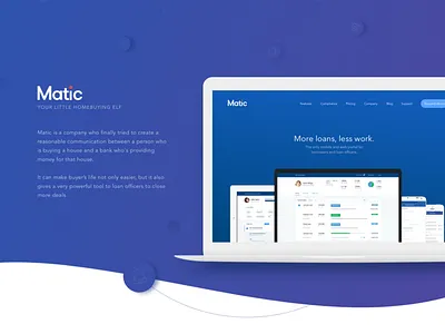 Matic Landing Page blue clean design landing page page ui