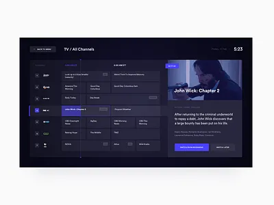 tvOS channels john wick movie smart tv television tv tvos ui ux
