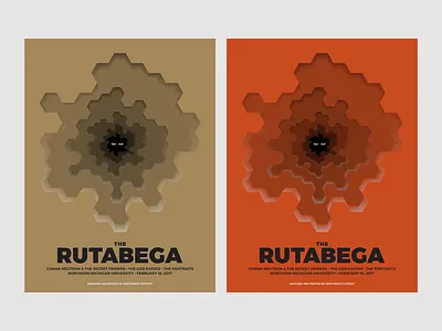 The Rutabega poster depth eyes geometric gig poster minimal poster rock poster screen print shading silkscreen