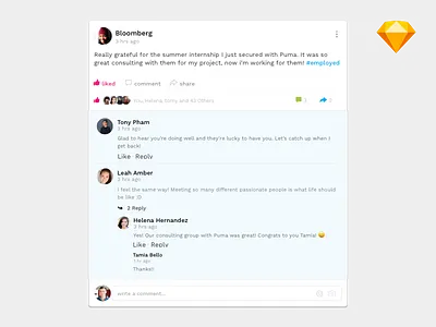 Post with Comments app comment download facebook freebie groups sketch social ui ux