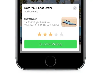 Submit Rating bottom sheet interaction design interface design