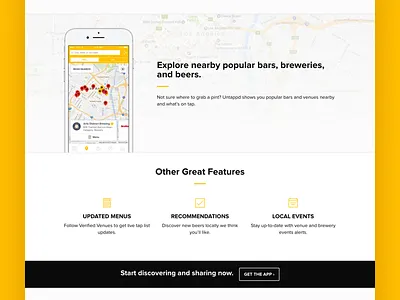 Untappd Home Page app responsive ui untappd web