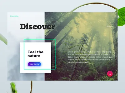 Landing nature app design gradient interface landing layout nature ui ux web