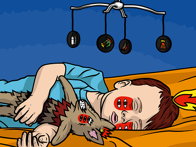 Neck Deep album cover illustration for Sparrow Sleeps animal illustration kid neck deep portrait sparrow sleeps toddler