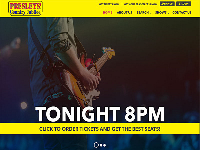 Presleys Country Jubilee - Ticketing Website adobe illustrator adobe photoshop corel draw graphic designing presleys ticketing website