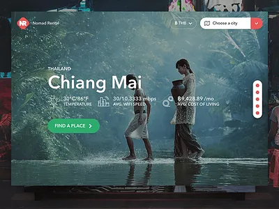 Nomad Rental animation booking brochure form frontpage header homepage hotel listing parallax scrolling