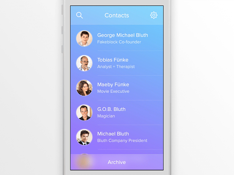 Messaging App - Navigation Hierarchy animation app arrested development ios iphone light messaging navigation ui ux