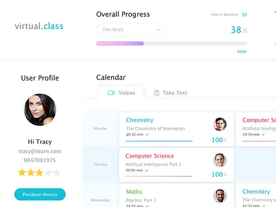 Virtual Class Concept classroom ui ux virtual virtual class