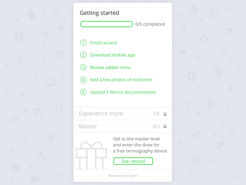 eVici – Micro Animations animation design evici experience bar guide house norway onboarding progress bar tasks ui ux