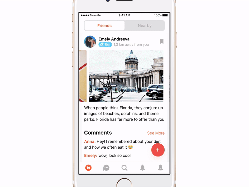 Share app ios10 motion principle search share social ui ux