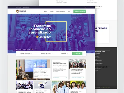University landing page desktop education journal landing page ui university web