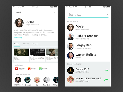 Search result mobile result search ui