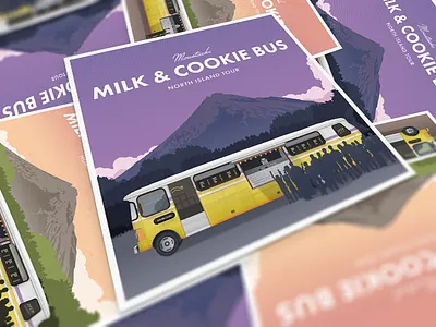 Moustache North Island Tour Retro Poster affinity designer illustration moustache poster square tour vector vintage