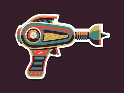 08/52 - Star Powered Raygun cosmic dangerdom dominic flask fun pew pew raygun retro space star sticker toy vintage