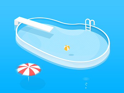 Drowning Pool flat illustration minimal pool