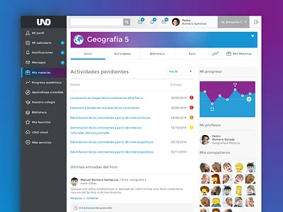 Sistema Uno - Class's page e learning learning management system learning platform lms school software application