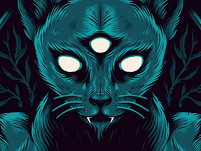 "A Coffin Full of Hellcats Vol 4" art band cat dark design evil graphic illustration leaves music poster rock