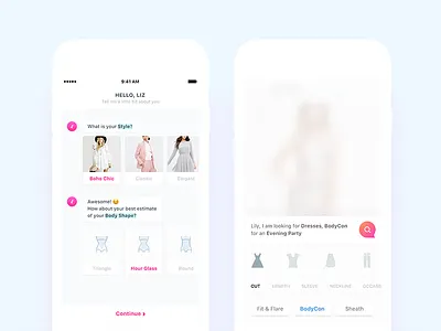 Lily App - Early Versions - Questions and Filter Views android app dashboard ecommerce filter flat home ios result shopping social