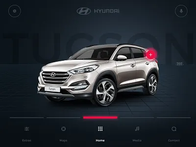 Hyundai In Car Ui app car clean design hyundai interface tucson ui ux web