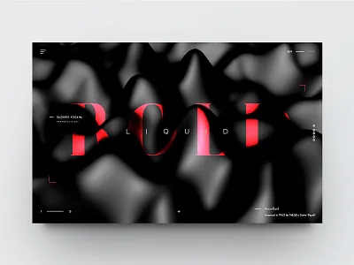 Ferrofluid landing page 3d clean landing page minimal type typography website