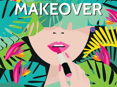 Miss Makeover Cover book chic lit cover floral illustration jungle