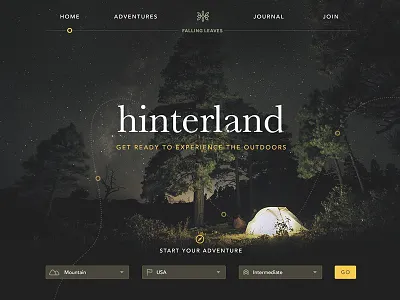 Falling Leaves : Experience the outdoors design digital grid icon icons logo menu navigation travel ui ux web