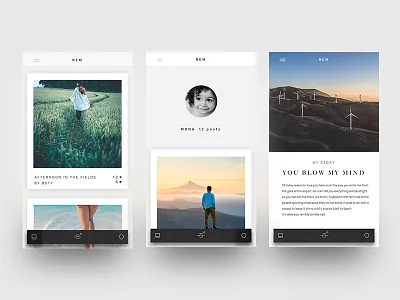 REM APP BY BSTY android app application design iphone minimal ui ux