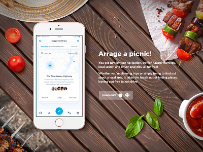 Collage, retouch for a mobile app presentation app art collage presentation retouch trip yummy