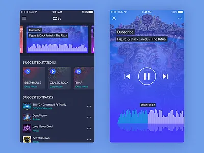 Daily UI #05 - SZic [FREE SKETCH] download free music player rubi rubinguyen sketch