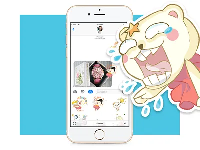 Polarina ballerina bear character girl imessage line messenger petshopbox polarina sticker