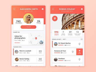 Travel App app app design mobile app travel trip webdesign