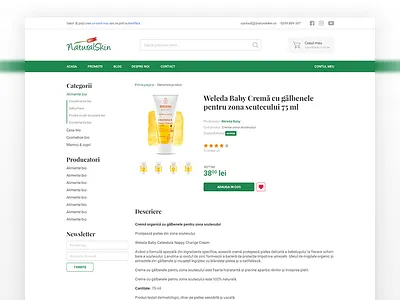 Natural Skin - Product Page design ecommerce redesign ui user interface ux website