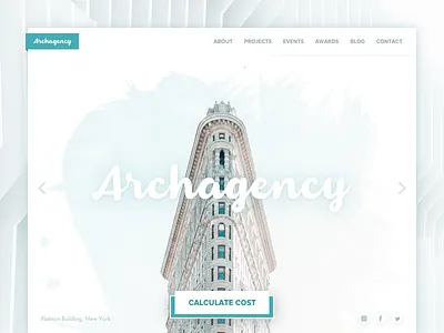 Archagency architecture buildings cadabra city clean interface landing light minimal ui web website